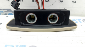 Center console trim with cigarette lighters for Audi A6 C7 12-18, beige, without housing