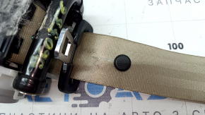 Rear left seat belt with squib for Audi A6 C7 12-18, beige, dry-cleanable, scratched
