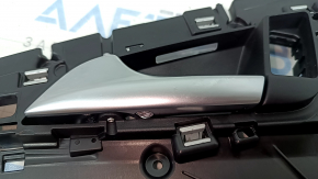 Interior rear left door handle for an Audi A6 C7 12-18, black with chrome, backlit, scratches