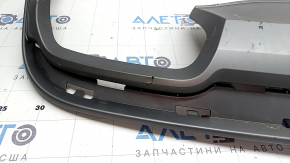 The rear bumper lip of the Audi A6 C7 16-18 restyling s-line is gray, scratches, cracked fasteners, broken fastener, chips