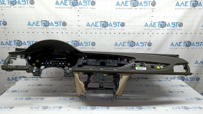 Audi A6 C7 16-18 Restyling Front Dashboard with AIRBAG, without projection, brown, beige lower trim, with trim