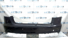Bare rear bumper for Audi A6 C7 16-18, S-line restyling, with parking sensors, no cap, black, missing fragment, scratches, chips, cracked mounts