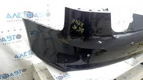 Bare rear bumper for Audi A6 C7 16-18, S-line restyling, with parking sensors, no cap, black, missing fragment, scratches, chips, cracked mounts