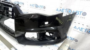 Bare front bumper for Audi A6 C7 16-18, S-line restyling, with parking sensors, no cap, black, scratches, chips, cracked, missing lower grille fragments