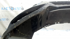 Bare front bumper for Audi A6 C7 16-18, S-line restyling, with parking sensors, no cap, black, scratches, chips, cracked, missing lower grille fragments