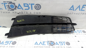 Front bumper grille left Audi A6 C7 16-16 chrome molding, cracked chrome molding, cracked