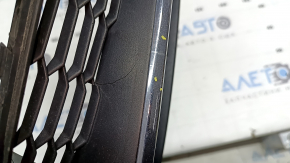 Front bumper grille left Audi A6 C7 16-16 chrome molding, cracked chrome molding, cracked