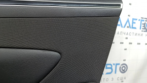 Door trim panel rear right Hyundai Tucson 22-26 black with black insert fabric, armrest black leather, chrome molding with black gloss, scratches, dry clean, in soot