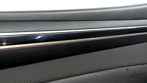 Front right door panel for Hyundai Tucson 22-26, black with black fabric insert, black leather armrest, chrome molding with black gloss, Bose, scratches, dry-cleanable, sooty