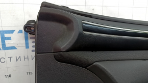 Front right door panel for Hyundai Tucson 22-26, black with black fabric insert, black leather armrest, chrome molding with black gloss, Bose, scratches, dry-cleanable, sooty