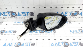 Right side mirror assembly for Hyundai Tucson 22-26, 8+2 pins, turn signal, camera, heated, BSM, black with chrome