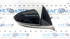 Right side mirror assembly for Hyundai Tucson 22-26, 8+2 pins, turn signal, camera, heated, BSM, black with chrome