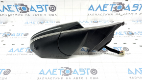 Right side mirror assembly for Hyundai Tucson 22-26, 8+2 pins, turn signal, camera, heated, BSM, black with chrome