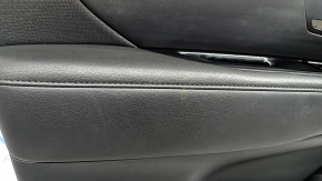 Front left door panel for Hyundai Tucson 22-26, black with black fabric insert, black leather armrest, chrome molding with black gloss, Bose, under the seat memory button, scratches, dry-cleaned, sooty