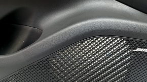 Front left door panel for Hyundai Tucson 22-26, black with black fabric insert, black leather armrest, chrome molding with black gloss, Bose, under the seat memory button, scratches, dry-cleaned, sooty