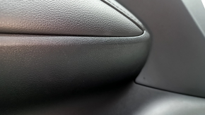 Front left door panel for Hyundai Tucson 22-26, black with black fabric insert, black leather armrest, chrome molding with black gloss, Bose, under the seat memory button, scratches, dry-cleaned, sooty