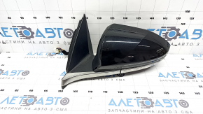 Left side mirror assembly for Hyundai Tucson 22-26, 8+2 pins, turn signal, camera, heated, BSM, black with chrome, melted