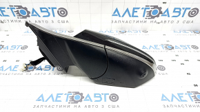 Left side mirror assembly for Hyundai Tucson 22-26, 8+2 pins, turn signal, camera, heated, BSM, black with chrome, melted