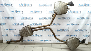 Exhaust pipe middle section with barrels Audi A6 C7 16-18 2.0T AWD with damper, rusty, dented