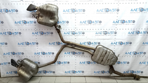 Exhaust pipe middle section with barrels Audi A6 C7 16-18 2.0T AWD with damper, rusty, dented