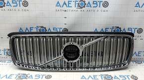 Radiator grill with Volvo XC90 16-19 badge, grey, chrome frame, without camera