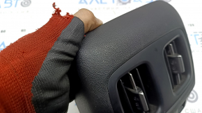 Rear center console trim with air vent deflector Hyundai Tucson 22-26 black, type 2, scratches