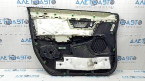Honda CRV 17-22 black front right door panel, black fabric armrest, black fabric insert, light wood molding, needs cleaning, scuffed