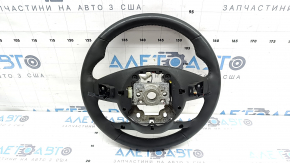 The steering wheel is bare, Hyundai Tucson 22-26, black leather, heated, with a lining, worn, scratches.