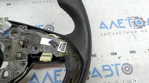 The steering wheel is bare, Hyundai Tucson 22-26, black leather, heated, with a lining, worn, scratches.