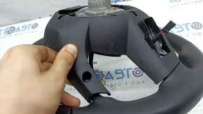 The steering wheel is bare, Hyundai Tucson 22-26, black leather, heated, with a lining, worn, scratches.
