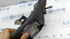 The steering wheel is bare, Hyundai Tucson 22-26, black leather, heated, with a lining, worn, scratches.