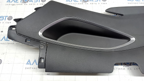 Left rear center console side trim for Hyundai Tucson 22-26, black with chrome, type 1, scratches
