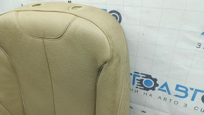 BMW 3 F30 16-18 passenger seat back upholstery, beige leather, Sport, heated, dry-cleanable