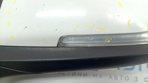 Left side mirror assembly for BMW 3 Series F30 4D 13-18 USA, 5 pins, matte mount, turn signal, auto-dimming, white, chips, scratch on glass, scratch on turn signal