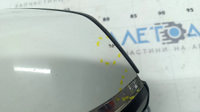 Left side mirror assembly for BMW 3 Series F30 4D 13-18 USA, 5 pins, matte mount, turn signal, auto-dimming, white, chips, scratch on glass, scratch on turn signal