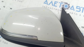 Right side mirror assembly for BMW 3 Series F30 4D 17-18 USA, 5 pins, matte mount, turn signal, white, chipped