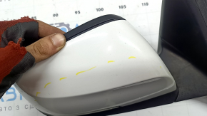 Right side mirror assembly for BMW 3 Series F30 4D 17-18 USA, 5 pins, matte mount, turn signal, white, chipped