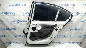 Rear right door assembly BMW 3 F30 12-18 white 300, scratches on the upper molding