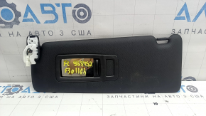 Left sun visor for BMW 3 Series F30 4D 15-18, black, without hook, dry-cleanable