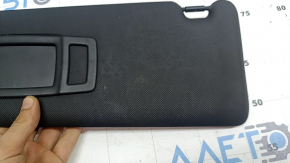 Left sun visor for BMW 3 Series F30 4D 15-18, black, without hook, dry-cleanable