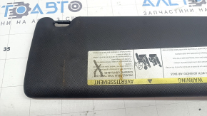 Left sun visor for BMW 3 Series F30 4D 15-18, black, without hook, dry-cleanable