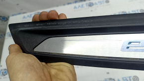 Front right outer door sill trim for BMW 3 Series F30 12-18, black with chrome, E-Drive, scratches