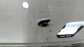 Bare rear bumper BMW 3 F30 16-18 for parking sensors, under molding, white 300, scratches, pressed, scale, tear