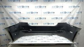 Bare rear bumper BMW 3 F30 16-18 for parking sensors, under molding, white 300, scratches, pressed, scale, tear