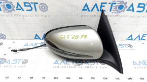 Right side mirror assembly for Mercedes GLC 16-22 8+8+5+2, turn signal, auto-dimming, auto-folding, heated, backlight, BSM, camera, silver, scratches