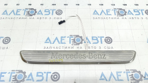 Front right outer door sill plate for Mercedes GLC 20-22, chrome with backlight, scratches, dents, broken fastener