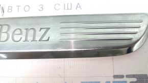 Front right outer door sill plate for Mercedes GLC 20-22, chrome with backlight, scratches, dents, broken fastener