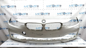 Bare front bumper for BMW 3 Series F30 16-18 Sport line, with parking sensors, without washers, white, dented, scratches
