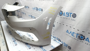 Bare front bumper for BMW 3 Series F30 16-18 Sport line, with parking sensors, without washers, white, dented, scratches