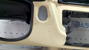 Front dashboard with Airbag BMW 3 F30 12-18 4d, black with beige, no projection, scratches, broken mesh, needs cleaning